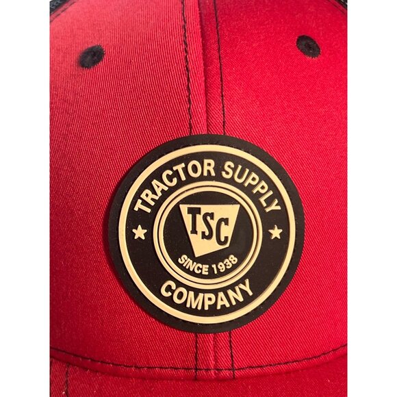 Tractor Supply Co. Red & Black Mesh Trucker Hat Snapback Adjustable Logo Patch - Picture 6 of 8